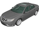 Saab 9-3 Sport Sedan (2008) 3D Model preview