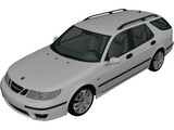 Saab 9-5 Aero Wagon (2005) 3D Model preview