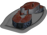 Salmon on a Plate 3D Model preview
