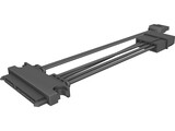 SATA 22-pin Cable 3D Model preview