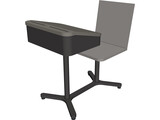 School Desk 3D Model preview