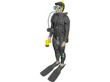 Scuba Diver Male 3D Model preview