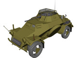 SdKfz222 Panzer Wagon - WWII German Armoured Car 3D Model preview