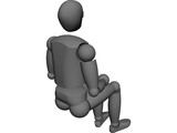 Seated Human Dummy 3D Model preview