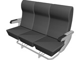 Seats Airplane 3D Model preview