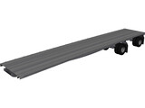 Semi Flat Bed Trailer 45 Foot 3D Model preview