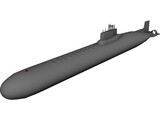 Shark Submarine 3D Model preview