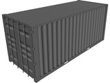 Shipping Container 20x08x08ft Movable Doors 3D Model preview