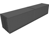 Shipping Container 40 3D Model preview