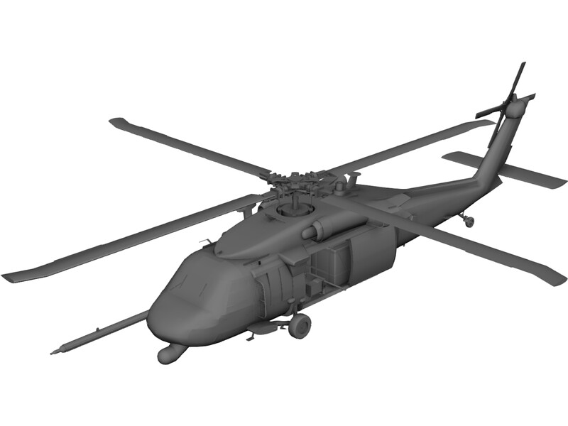 Sikorsky MH-60G with Interior 3D Model