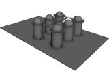Silos Complex 3D Model preview
