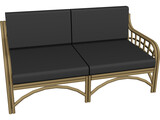 Sofa Bambu and Rattan 3D Model preview