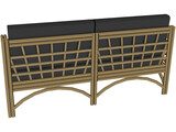 Sofa Bambu and Rattan 3D Model
