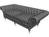 Sofa Chasterfield 3D Model preview