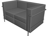 Sofa Corbusier LC-2 Two Seater 3D Model preview