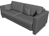 Sofa with Pillows 3D Model preview