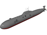 Soviet Akula Attack Submarine 3D Model preview