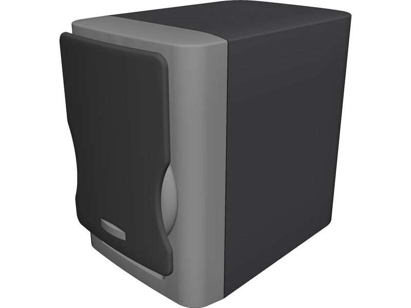Speaker Box with Speakers and Grill 3D Model