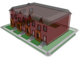 St. Louis-style Homes or Apartments 3D Model