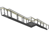 Stair with Glass Rail 3D Model preview