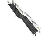 Stair with Glass Rail 3D Model