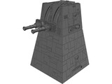 Star Wars Death Star Trench Turbo Laser Cannon Turret 3D Model preview