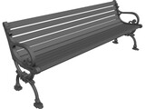 Street Bench 3D Model preview
