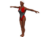 Swimmer Female 3D Model preview
