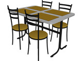 Table And Chairs Snack Bar 3D Model preview
