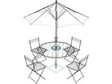 Table And Chairs With Beach Umbrella 3D Model
