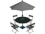 Table And Chairs With Beach Umbrella 3D Model