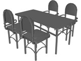 Table and Chairs 3D Model