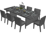Table Dinner Contemporary 3D Model preview