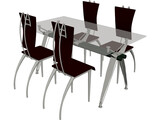 Table Dinner Modern Style 3D Model preview
