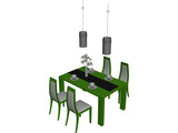 Table Set Dinner 3D Model preview