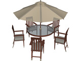 Table Set Patio 3D Model preview