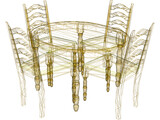 Table with Chairs 3D Model