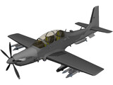 TAI Hurkus Basic Trainer Aircraft 3D Model preview
