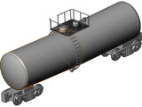 Tanker Rail Car 3D Model