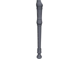 Tenor Recorder Flute 3D Model preview