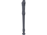 Tenor Recorder Flute 3D Model