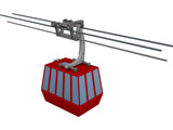 Three-Aerial Ropeway 3D Model preview