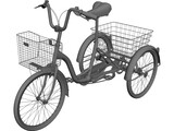 Three-wheeled Bicycle 3D Model preview