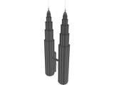 Towers Petronas 3D Model preview