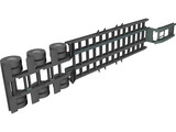 Trailer 3 Axes Flatbed 3D Model preview
