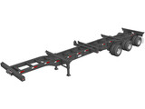 Trailer Semi Pratt GN2040EZ Container Chassis 40ft (2018) 3D Model preview