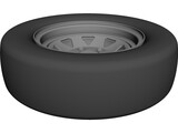 Trailer Wheel 14 Inch 3D Model preview