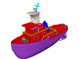 Tug Boat 3D Model preview