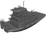 Tug-Push Boat 3D Model preview