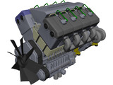 Turbo Diesel Engine 3D Model preview